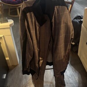 Men's Black and White Plaid tracksuit